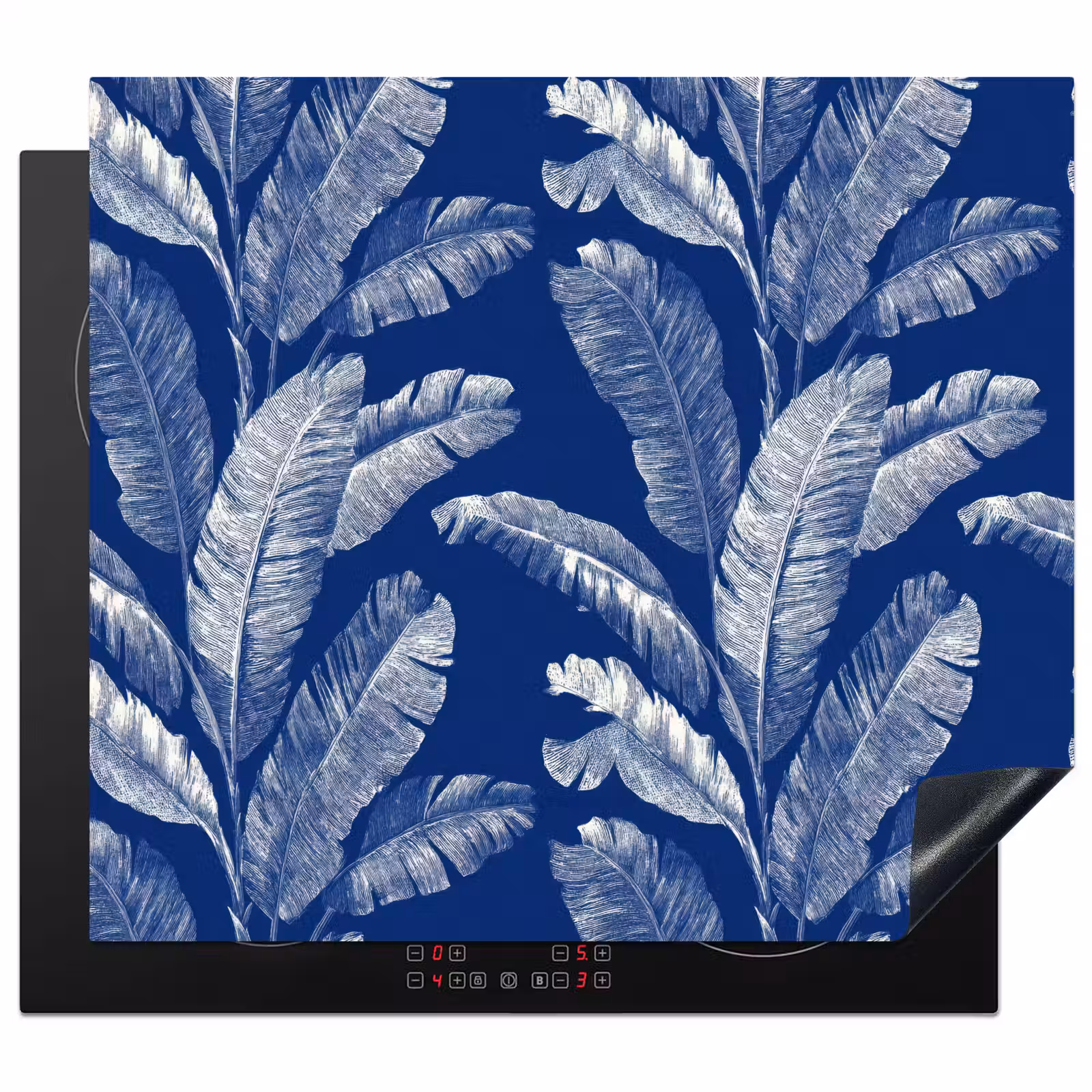 Induction hob protector - Leaf - Palm - Blue — 1