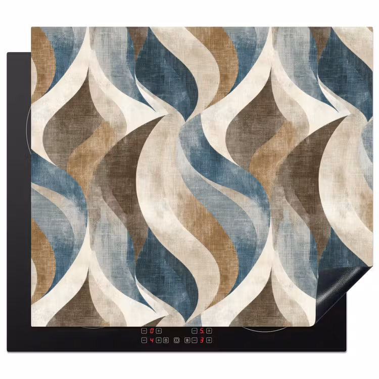 Induction hob protector - Abstract - Waves - Colorful — 1