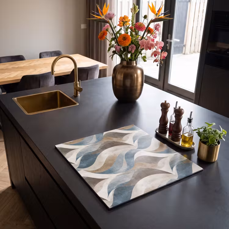 Induction hob protector - Abstract - Waves - Colorful — 2