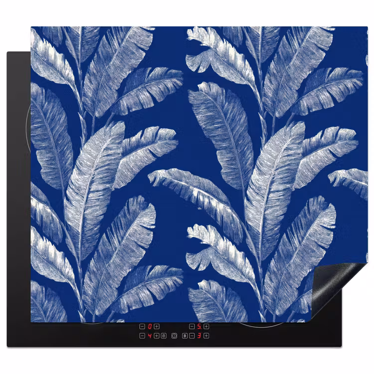 Induction hob protector - Leaf - Palm - Blue — 1