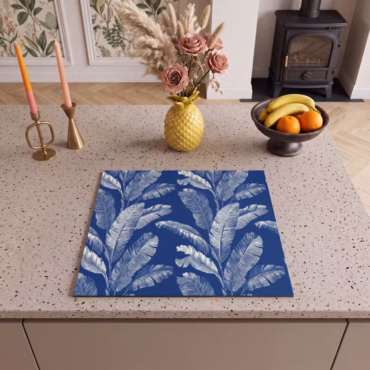 Induction hob protector - Leaf - Palm - Blue — 3