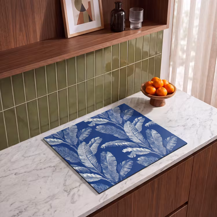 Induction hob protector - Leaf - Palm - Blue — 4