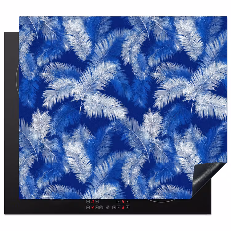 Induction hob protector - Palm leaf - Pattern - Blue — 1