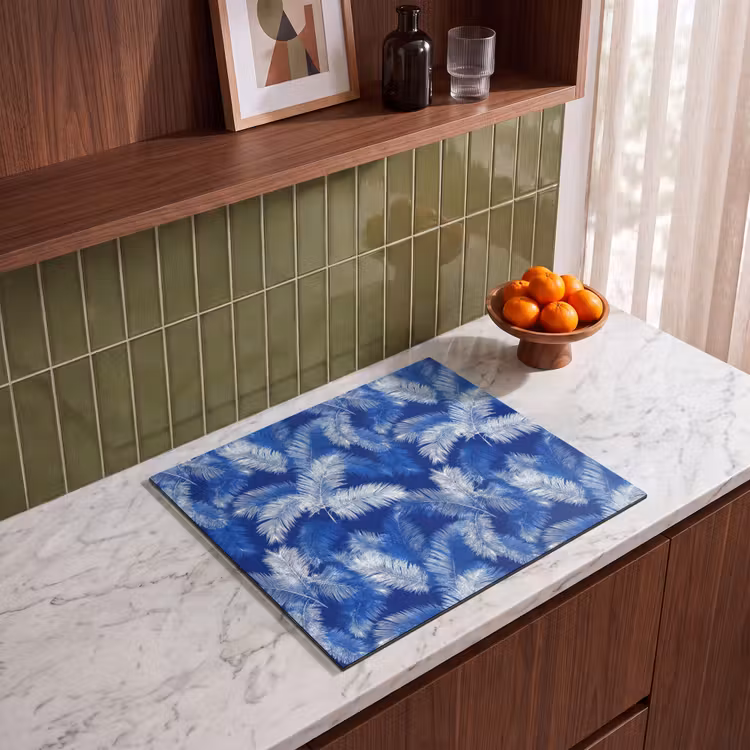 Induction hob protector - Palm leaf - Pattern - Blue — 4