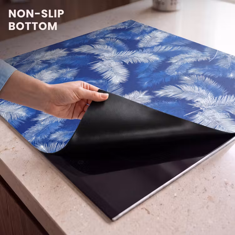 Induction hob protector - Palm leaf - Pattern - Blue — 5