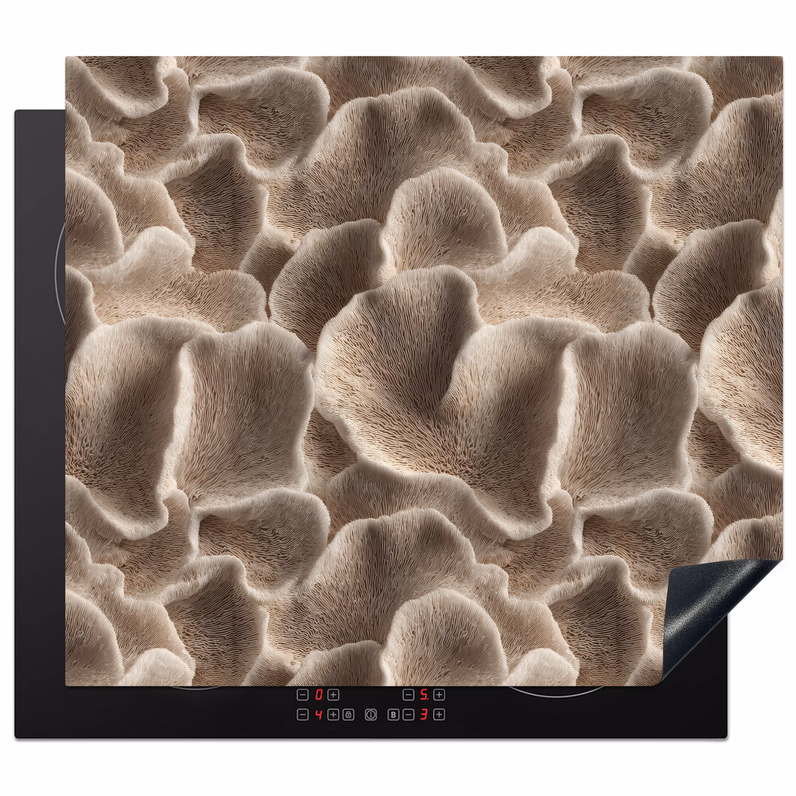 Induction hob protector - Fan shape - Beige - Fiber texture — 1