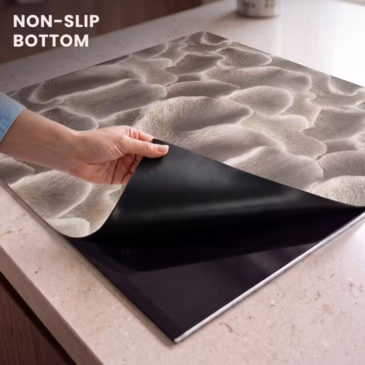 Induction hob protector - Fan shape - Beige - Fiber texture — 5