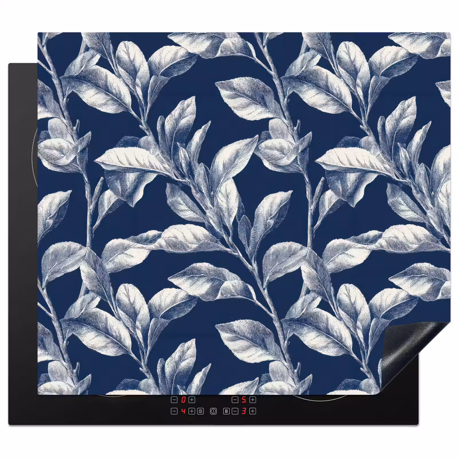 Induction hob protector - Botanical - Pattern - Blue — 1