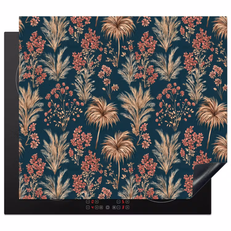 Induction hob protector - Botanical - Pattern - Blue — 1
