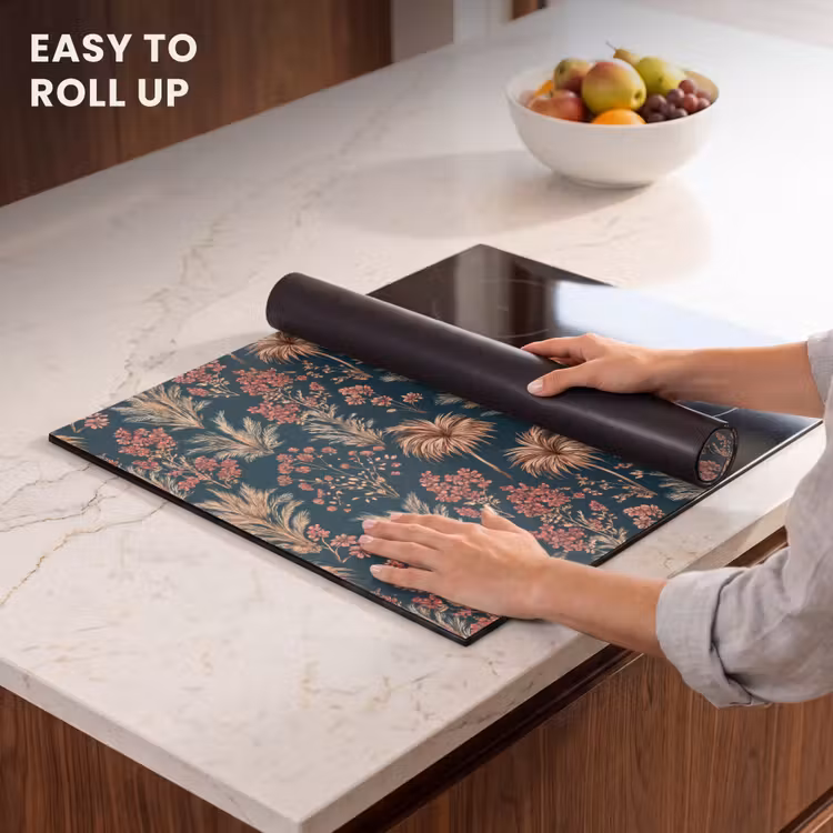 Induction hob protector - Botanical - Pattern - Blue — 6