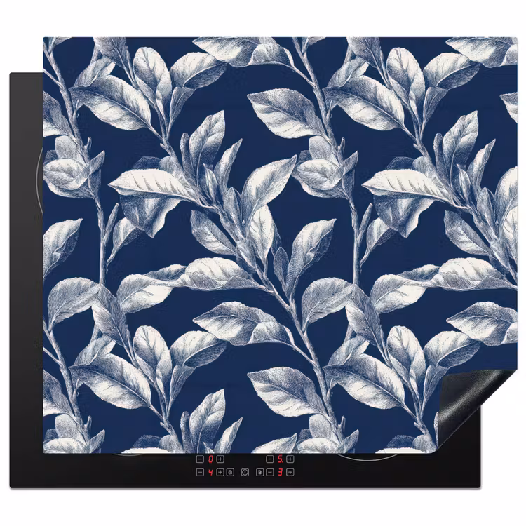 Induction hob protector - Botanical - Pattern - Blue — 1
