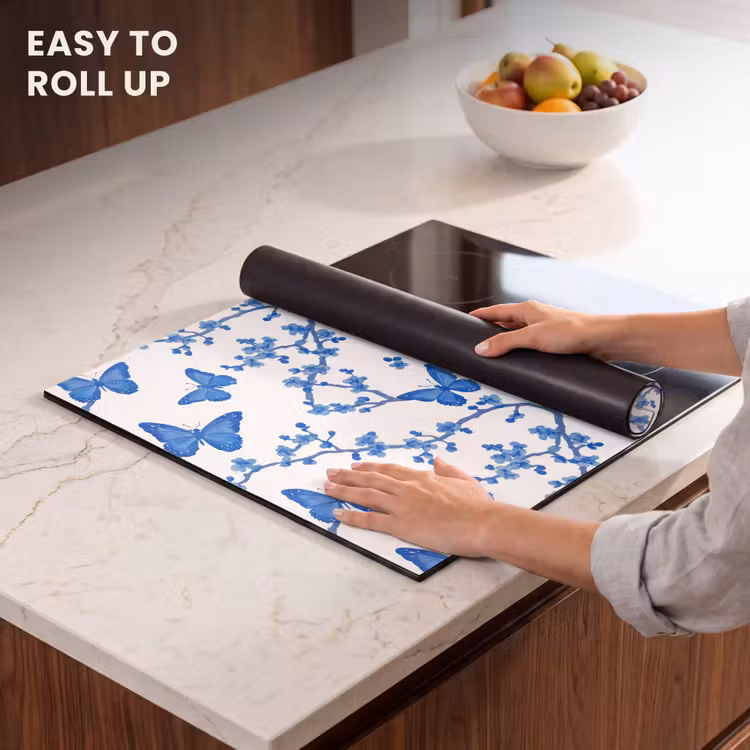 Induction hob protector - Butterfly - Flowers - Blue — 6
