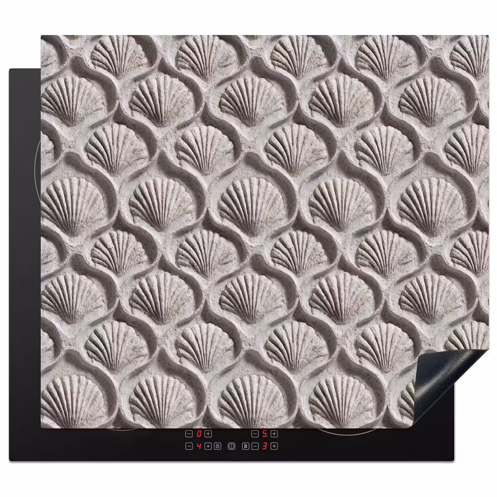 Induction hob protector - Sand - Shell Shape - Gray — 1