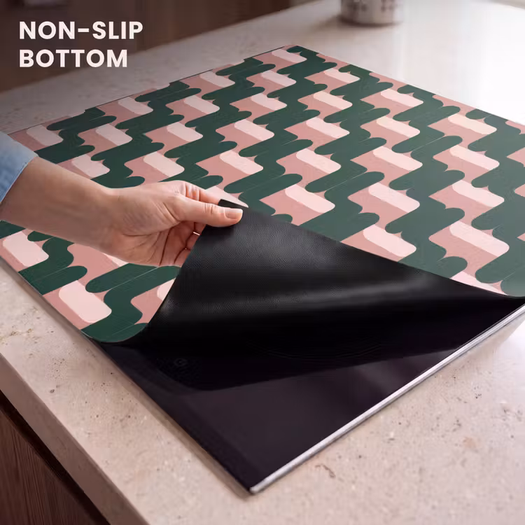 Induction hob protector - Braid pattern - Green - Pink - Geometric — 5
