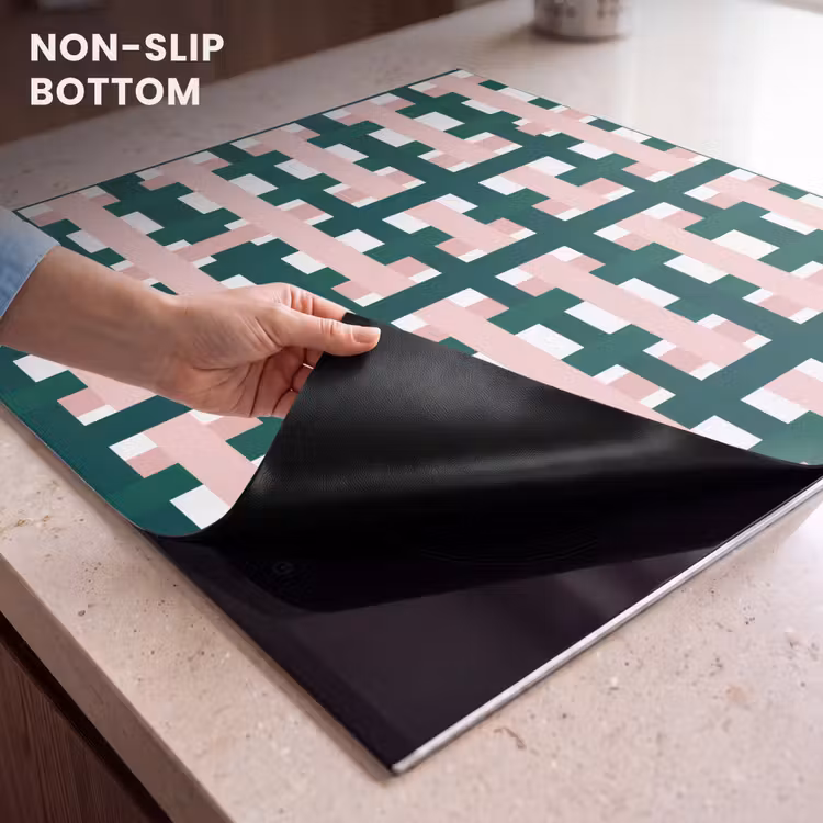 Induction hob protector - Braid pattern - Green - Pink - Graphic — 5