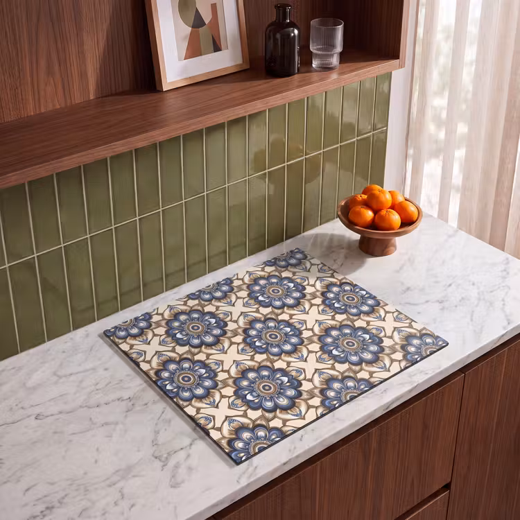 Induction hob protector - Floral - Ornament - Blue — 4