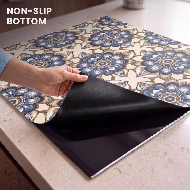 Induction hob protector - Floral - Ornament - Blue — 5