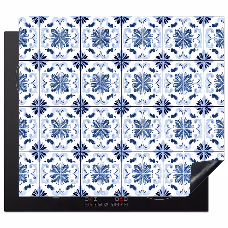 Induction hob protector - Pattern - Tile - Blue — 1
