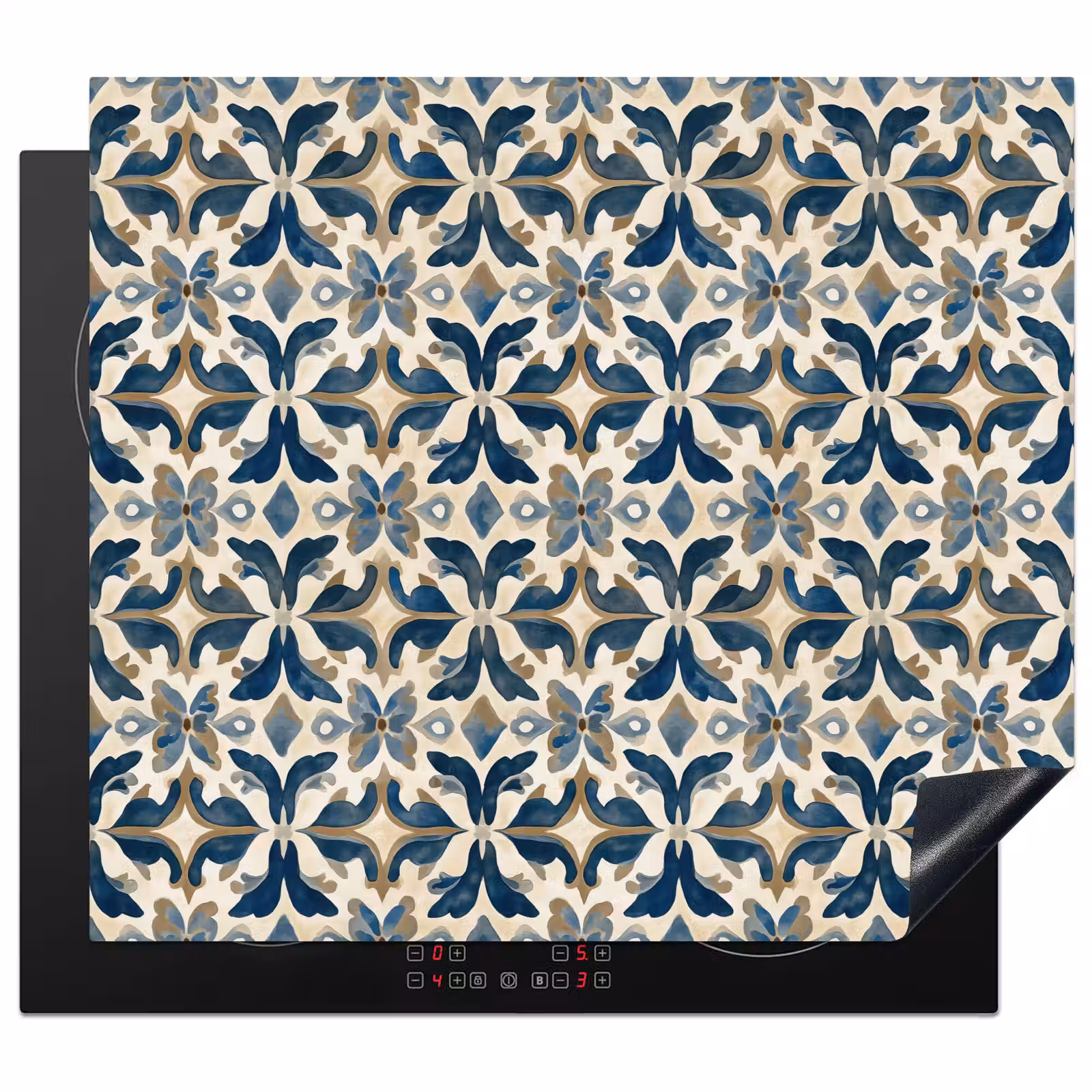 Induction hob protector - Tile - Pattern - Blue - Beige — 1