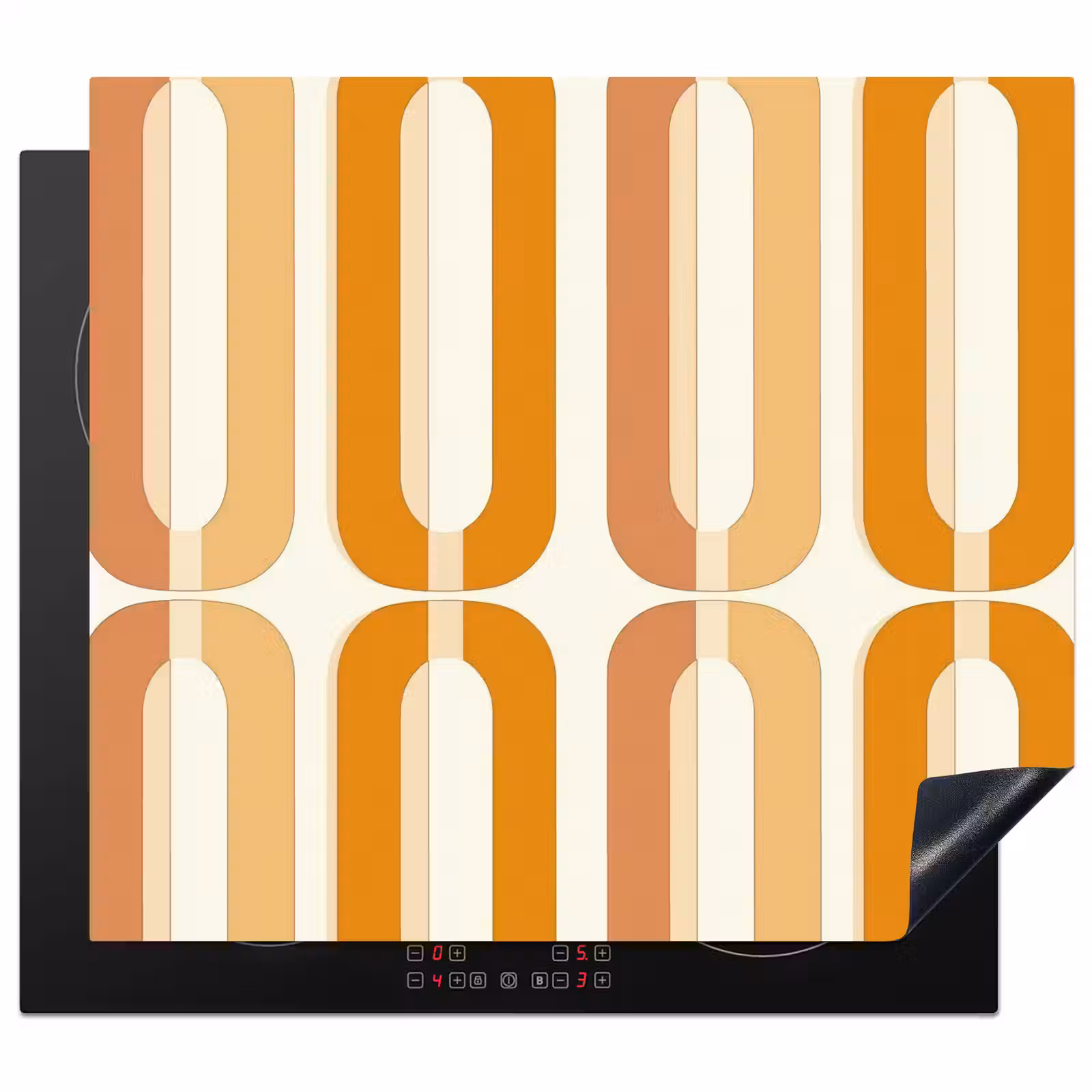 Induction hob protector - U-shape - Retro - Orange — 1