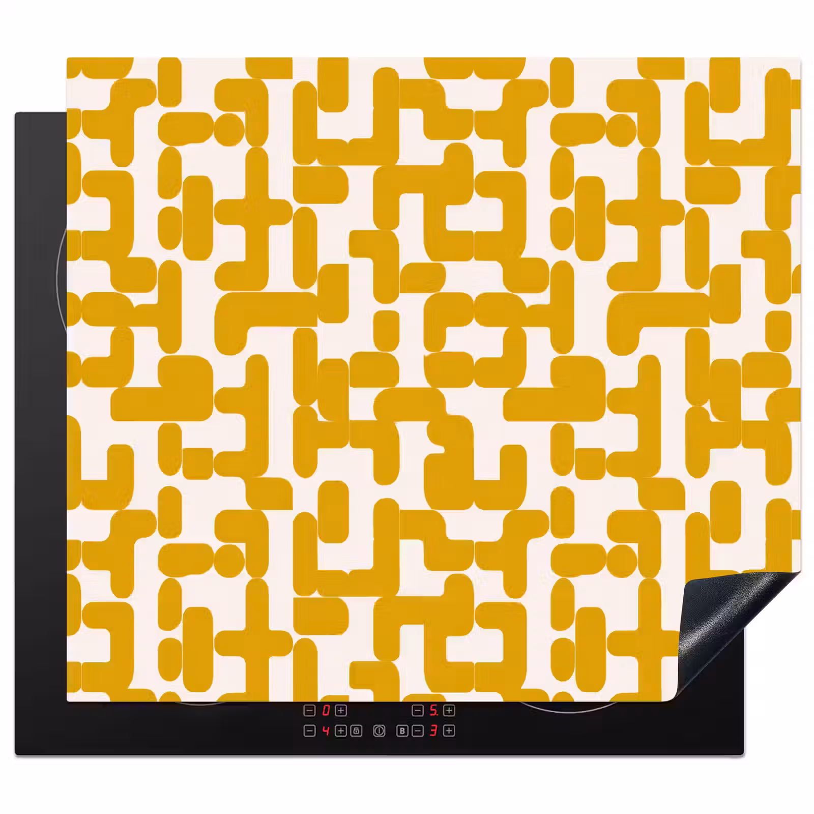 Induction hob protector - Yellow - Beige - Pattern — 1