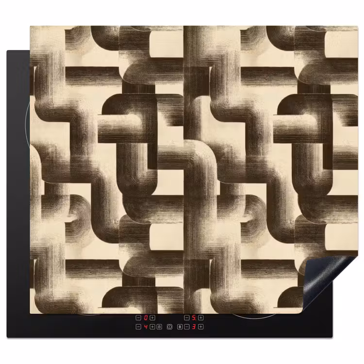 Induction hob protector - Abstract - Retro - Black — 1