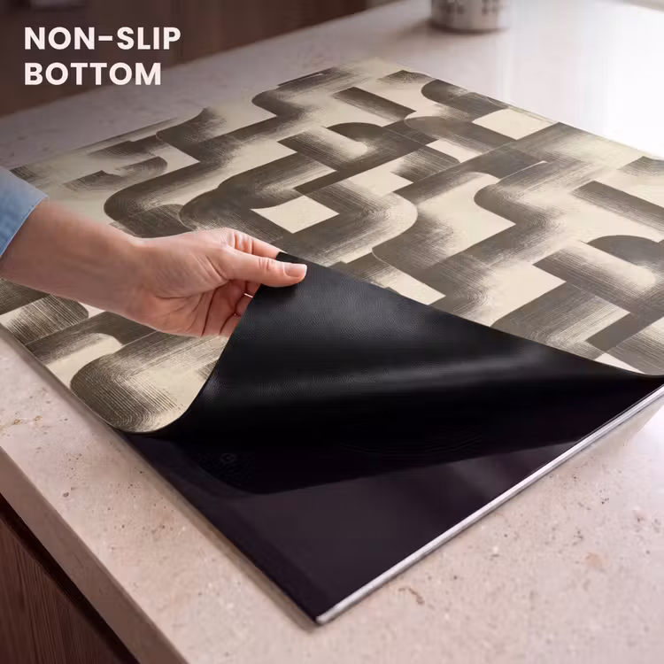 Induction hob protector - Abstract - Retro - Black — 5