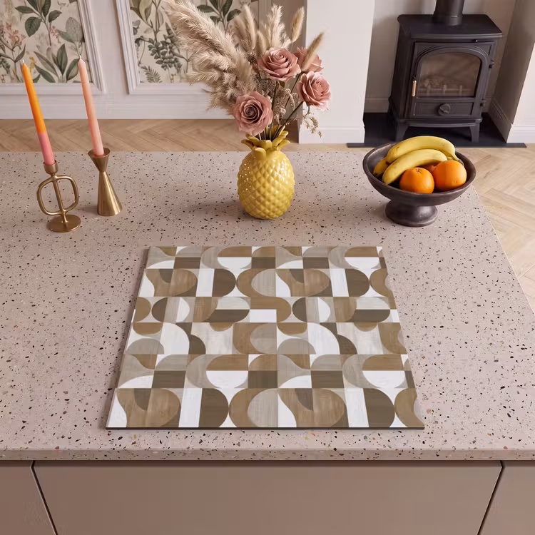 Induction hob protector - Abstract - Retro - Brown — 3