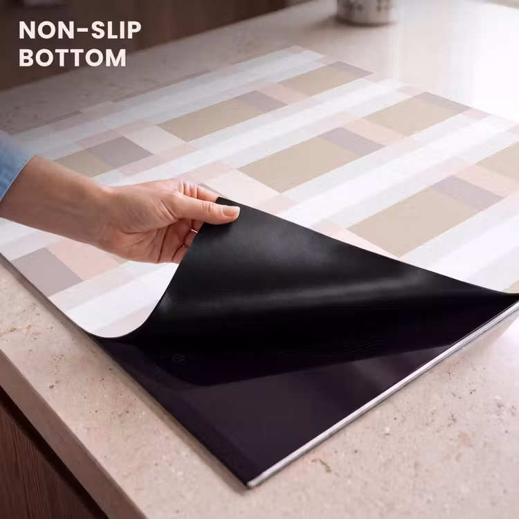 Induction hob protector - Checkered pattern - Earth tones - Minimalist — 5