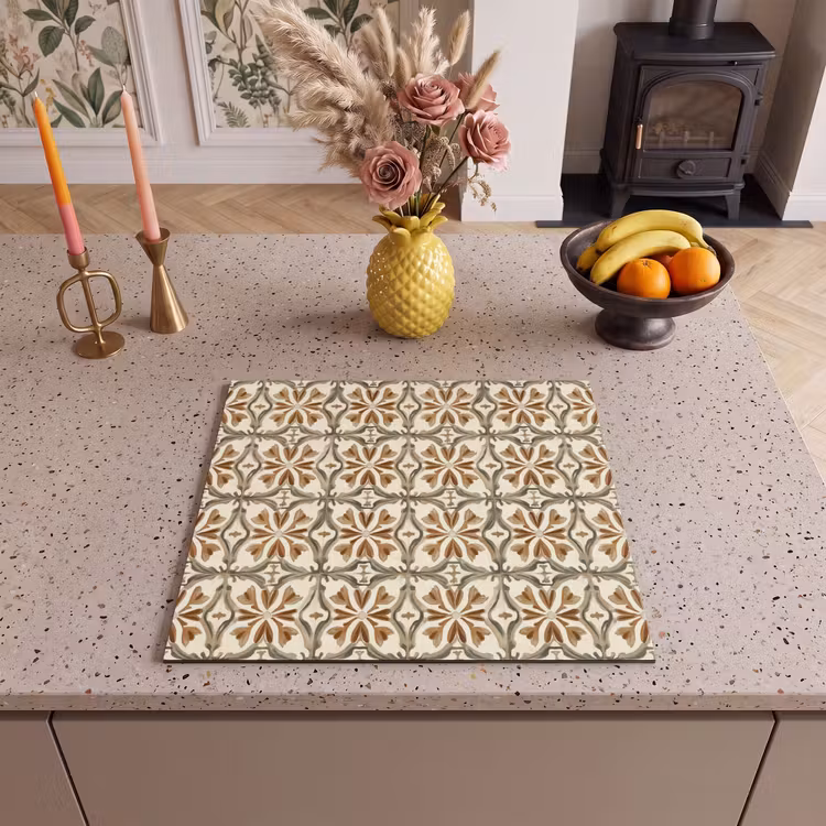 Induction hob protector - Decorative tile - Pattern - Brown — 3