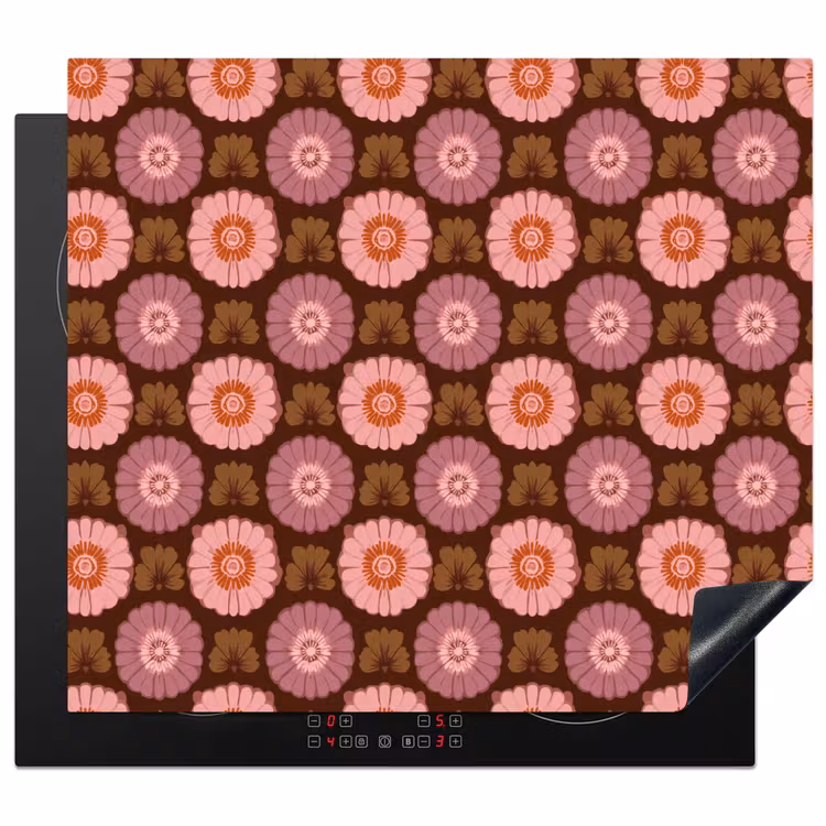 Induction hob protector - Retro - Daisy - Pink — 1