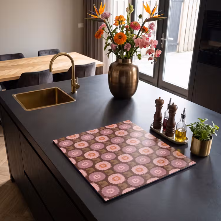 Induction hob protector - Retro - Daisy - Pink — 2