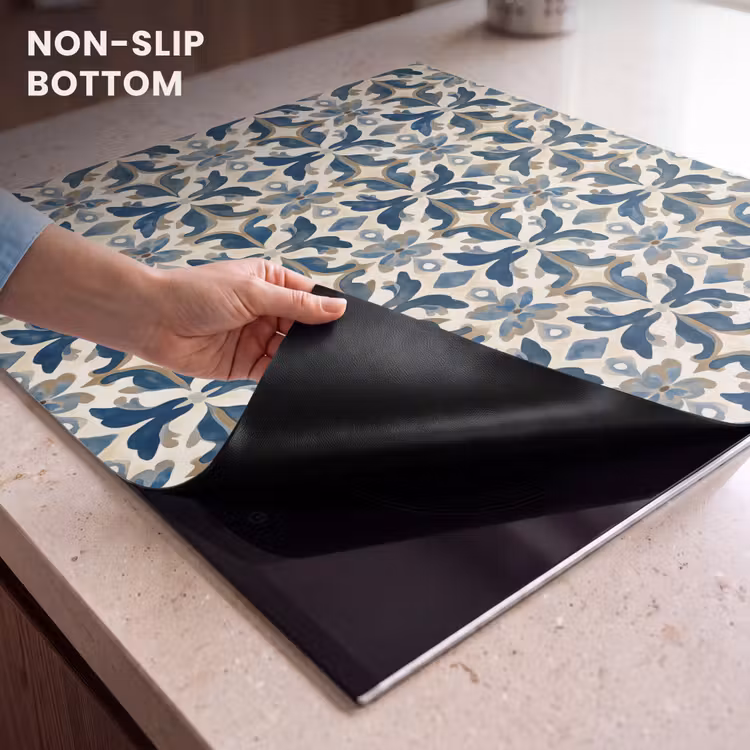 Induction hob protector - Tile - Pattern - Blue - Beige — 5