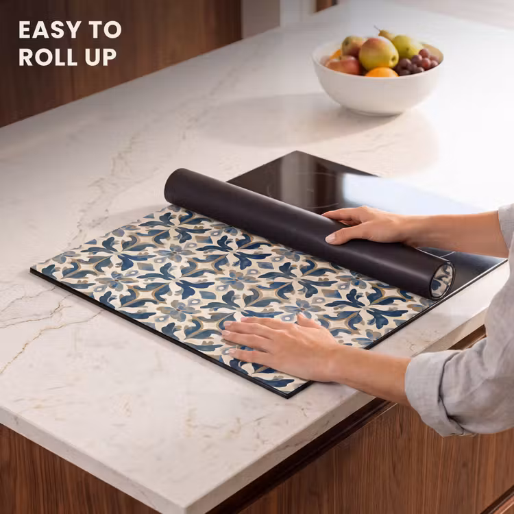 Induction hob protector - Tile - Pattern - Blue - Beige — 6