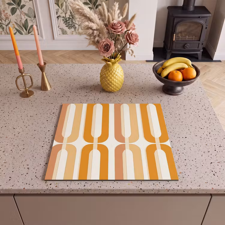 Induction hob protector - U-shape - Retro - Orange — 3