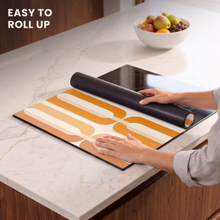 Induction hob protector - U-shape - Retro - Orange — 6