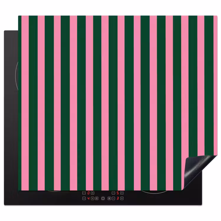 Induction hob protector - Vertical stripes - Green - Pink — 1