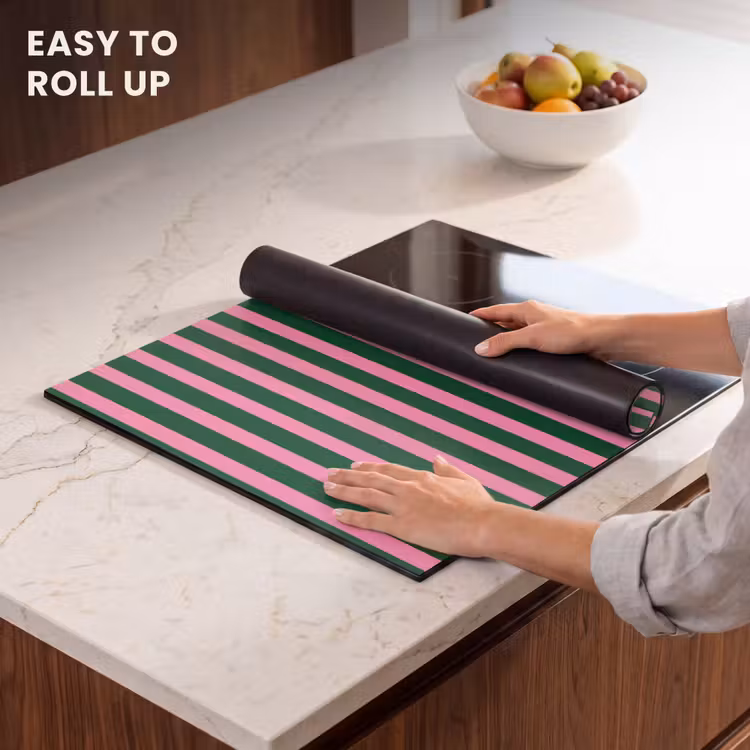 Induction hob protector - Vertical stripes - Green - Pink — 6