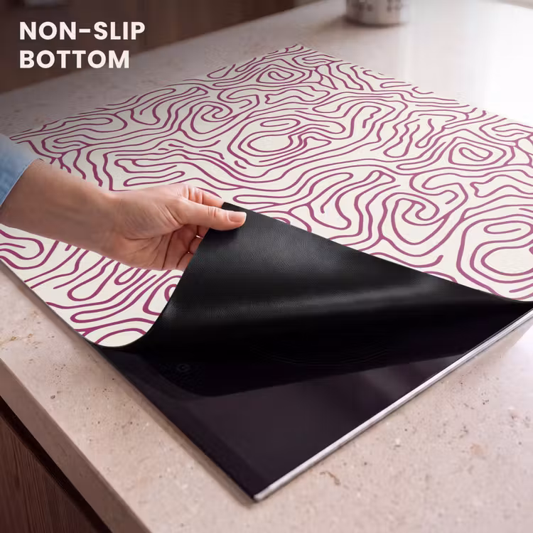 Induction hob protector - Winding line - Magenta - Cream — 5