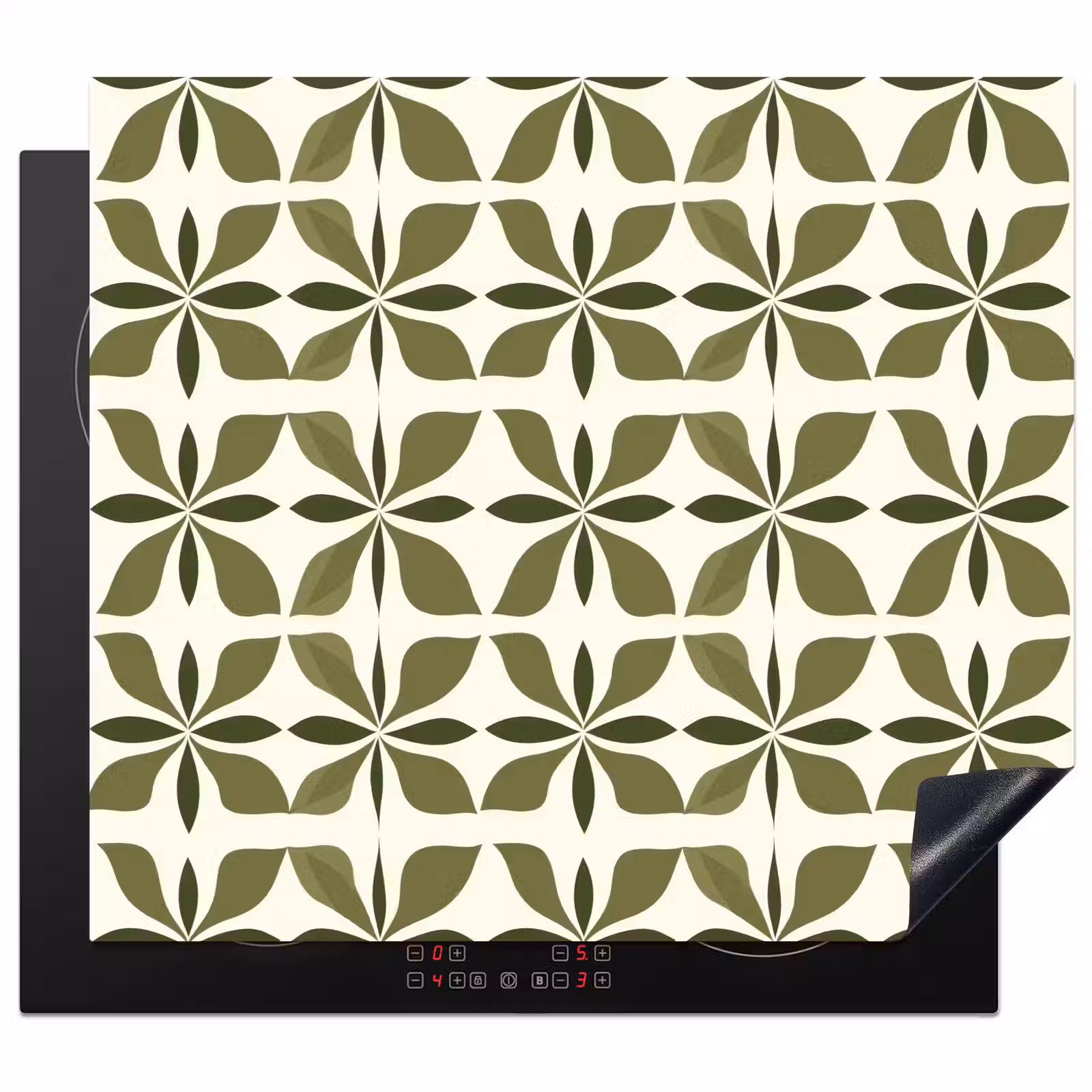 Induction hob protector - Botanical - Retro - Green — 1