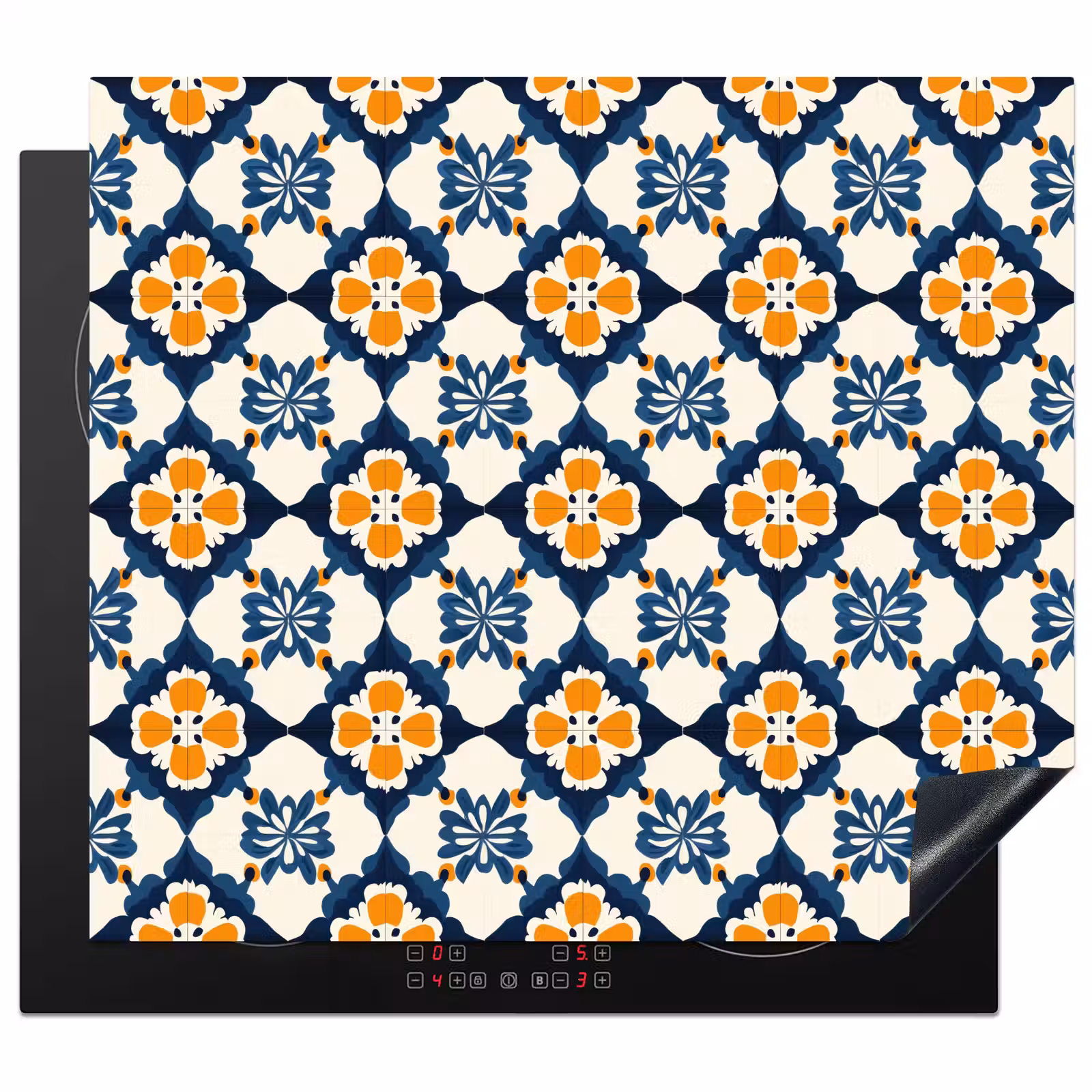 Induction hob protector - Classic - Geometric - Blue — 1