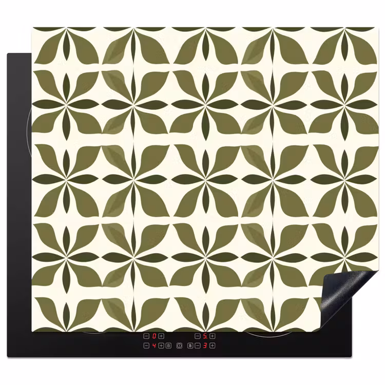 Induction hob protector - Botanical - Retro - Green — 1