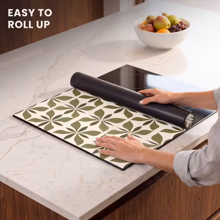Induction hob protector - Botanical - Retro - Green — 6