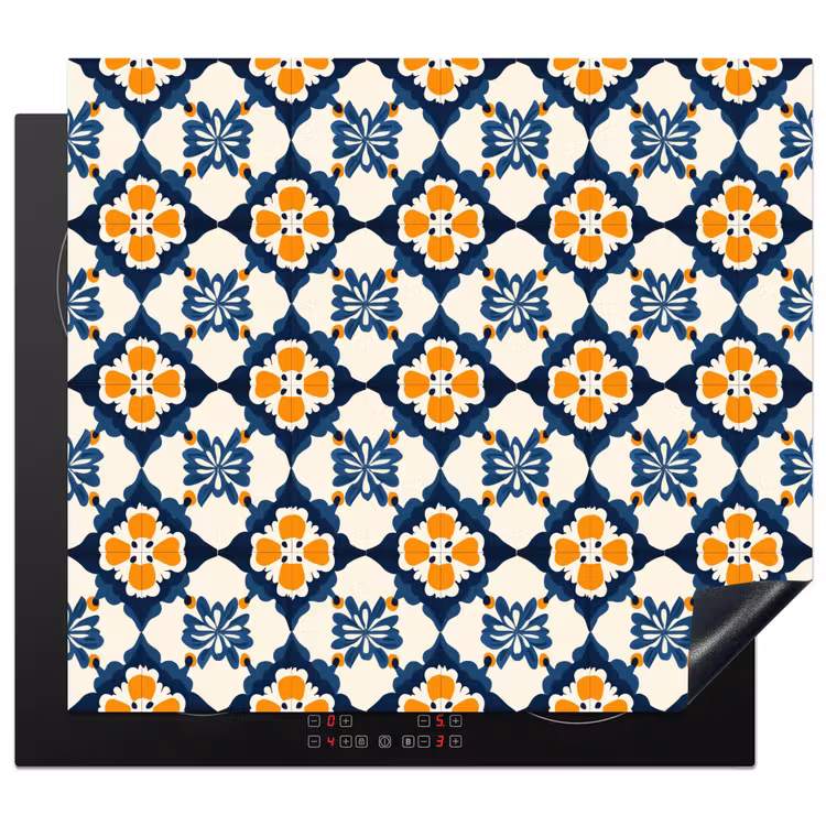 Induction hob protector - Classic - Geometric - Blue — 1