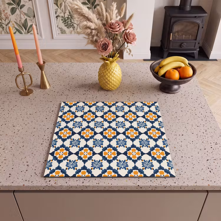 Induction hob protector - Classic - Geometric - Blue — 3