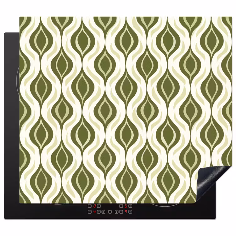 Induction hob protector - Pattern - Retro - Green — 1