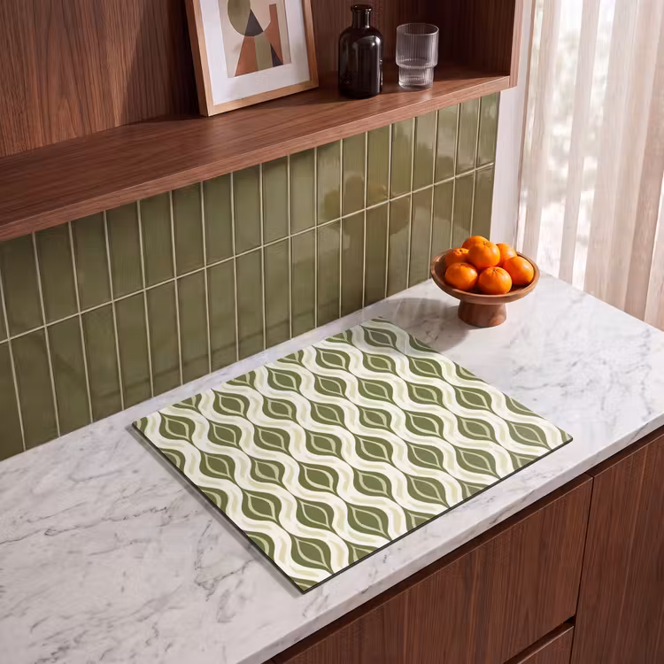 Induction hob protector - Pattern - Retro - Green — 4