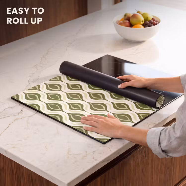 Induction hob protector - Pattern - Retro - Green — 6