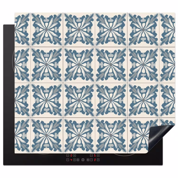 Induction hob protector - Pattern - Tile - Blue — 1