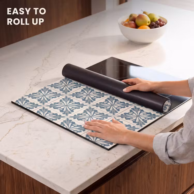 Induction hob protector - Pattern - Tile - Blue — 6